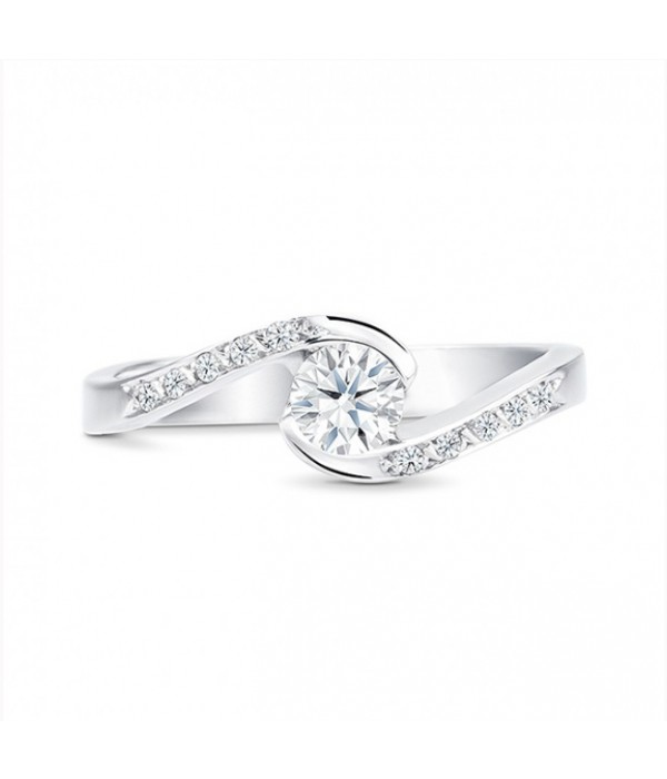 Sortija “Umi B” moderna y Brillantes central 0.25 cts G-VS1 