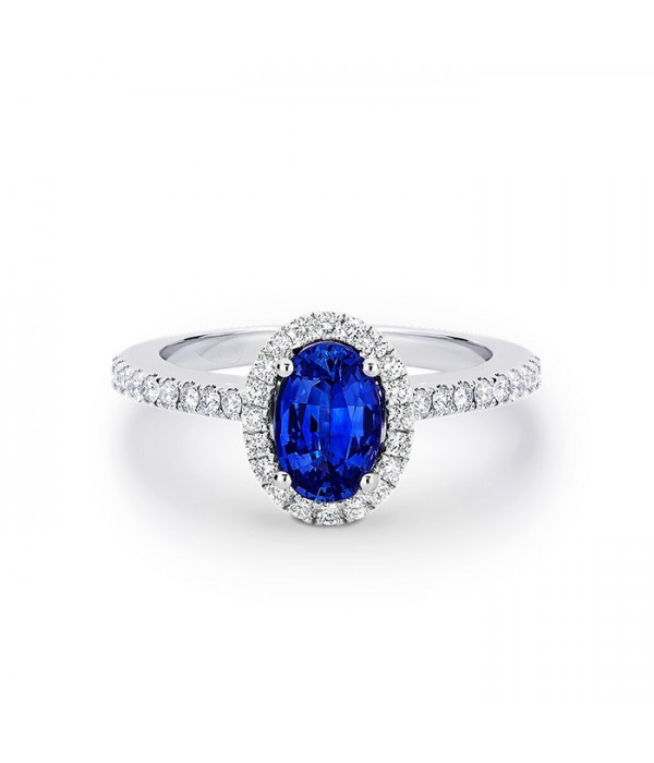 Anillo oro y diamantes con Zafiro azul con brillantes BLUE - SR 79 Z