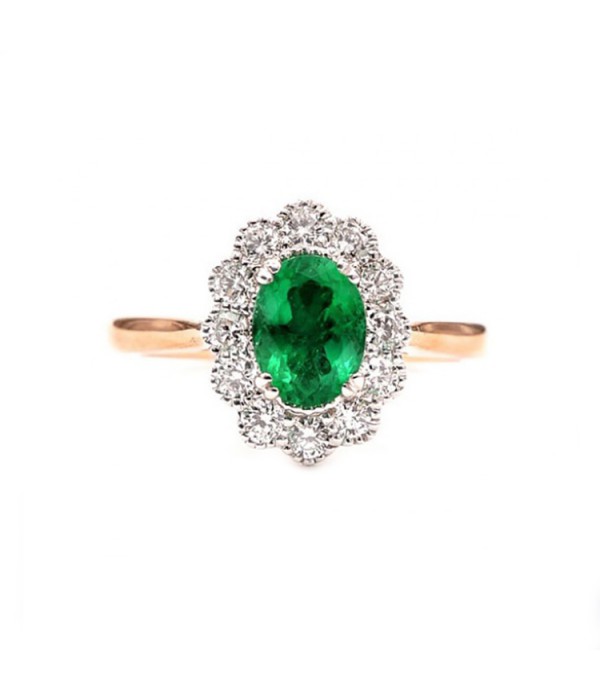 Anillo de Esmeralda en Oro Rosa Green Osaka - sr73-esm