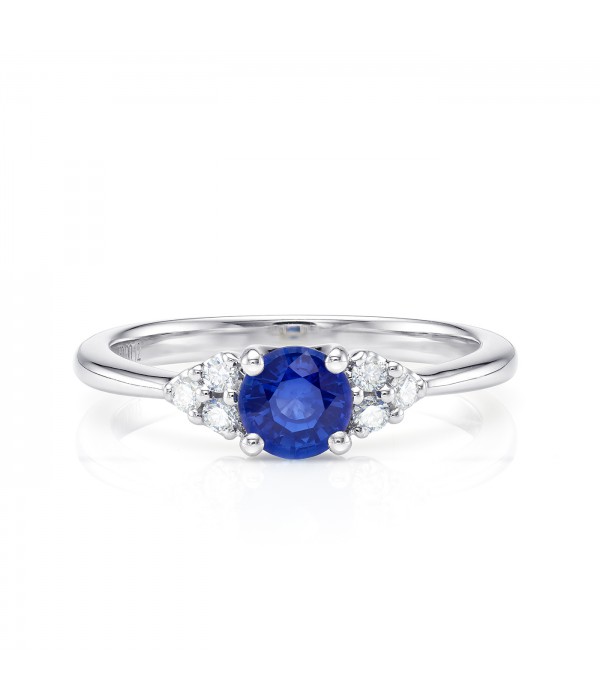 Anillo Zafiro redondo oro blanco - SPHK 30