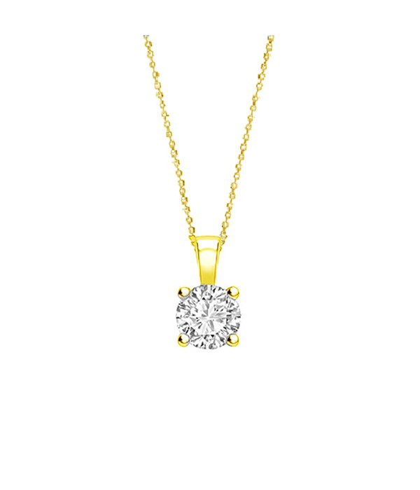 Colgante "Gold Midori" con Diamante en garras en Oro 18K - CR 1 OA