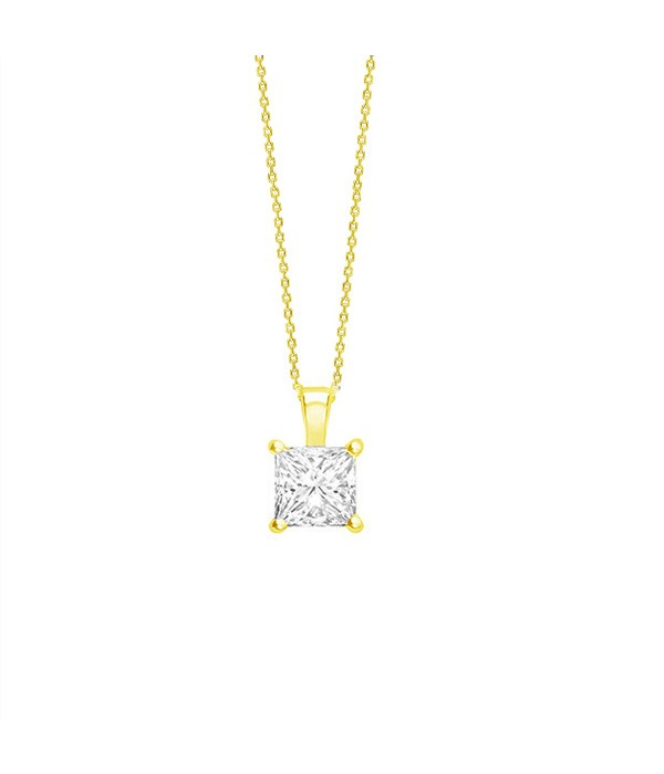 Collar oro amarillo y diamante talla Princesa - CR 15 OA