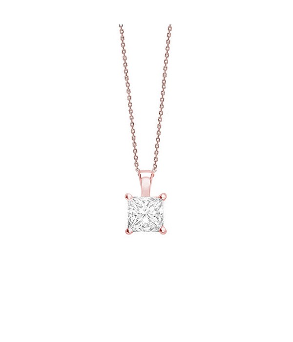 Colgante " Rose Surya" en garra Diamante talla Princesa - CR 15 OR