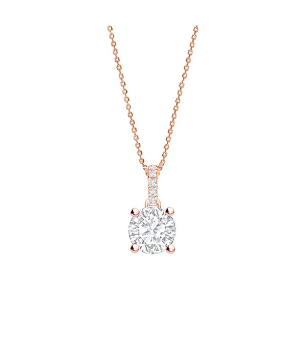 Colgante Oro Rosa con Brillantes "Rose Lucky" - CR 12 OR