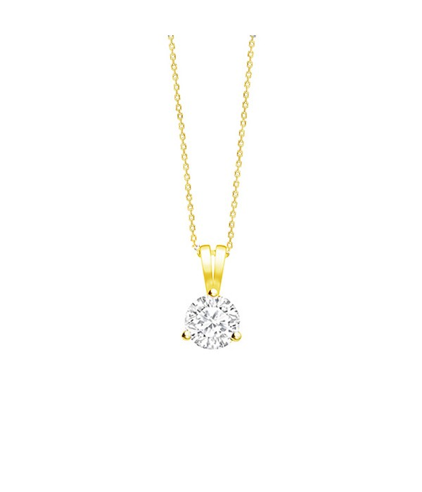 Colgante oro 18K Brillante 3 garras "SHALOSH"  CR10 OA
