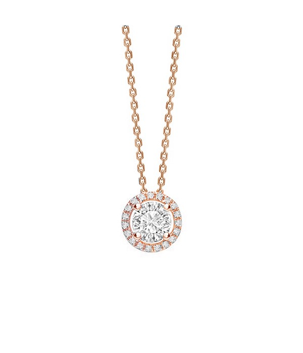 Colgante "Rose Sun" de oro rosa 18k con diamantes - CR 5 OR