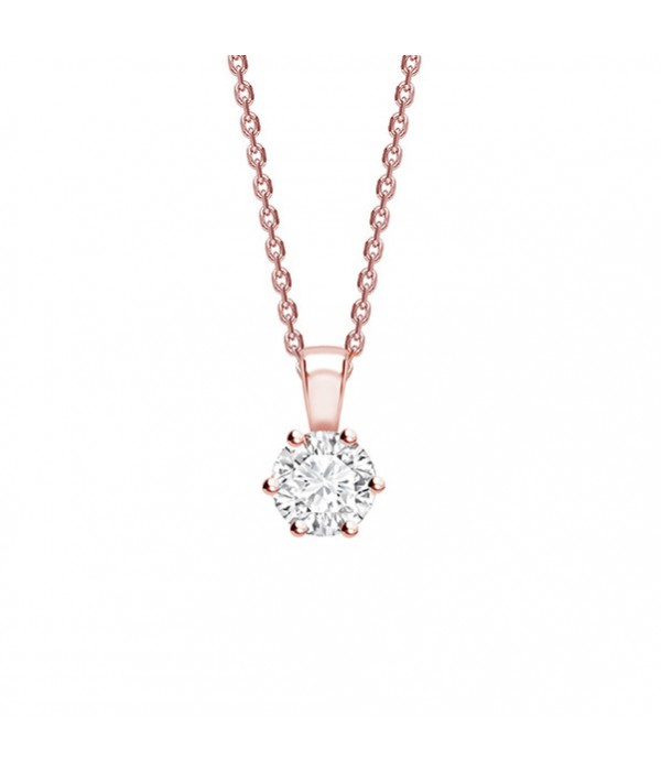 Colgante en Oro rosa 18K con Diamante "Rose Florencia" - CR 20 OR