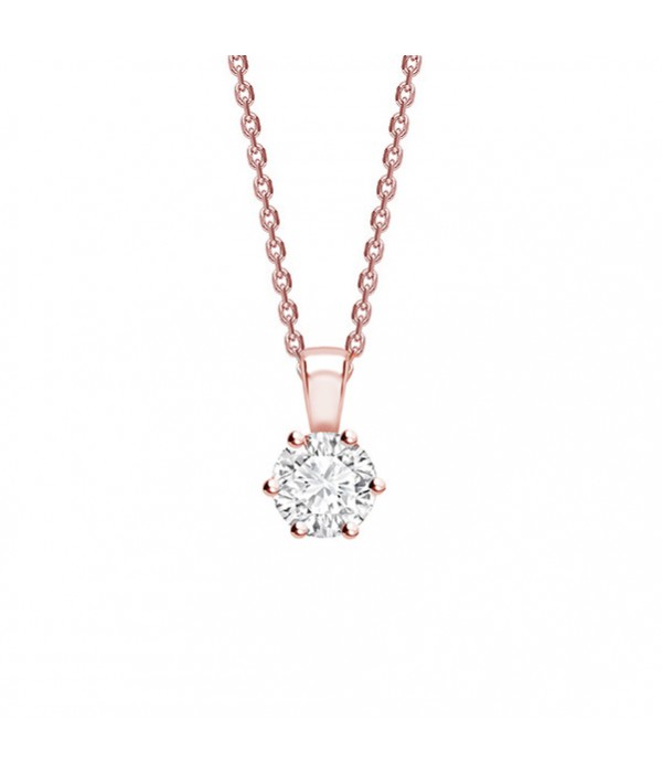 Colgante en Oro rosa 18K con Diamante "Rose Florencia" - CR 20 OR