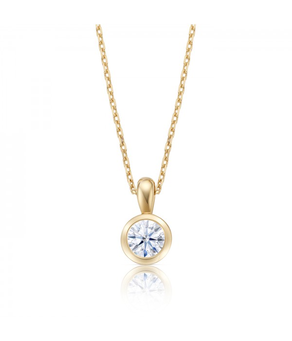 Colgante de oro amarillo de 18k con diamante desde 0.10 cts clásico-CR 2 OA