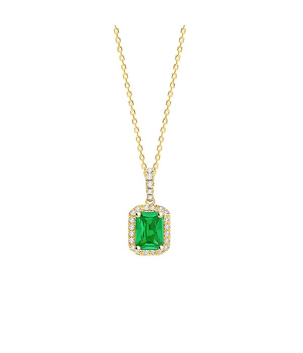 Collar "Green Splendor" en Oro 18K con Esmeralda y brillantes - CR 4 ESME