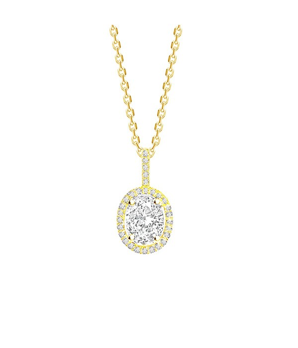 Collar Oro" Lady" Diamante talla Ovalada - CR 8 OA