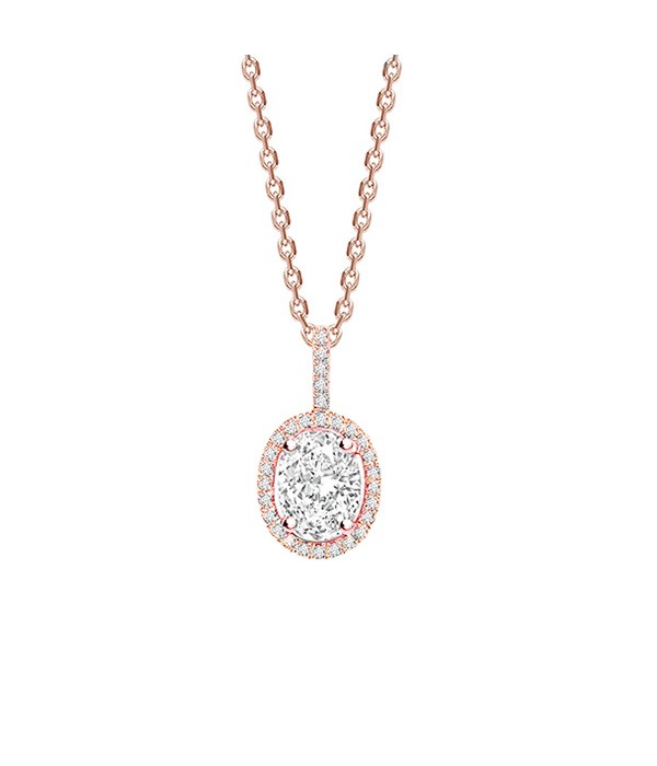 Gargantilla Oval Diamante Oro Rosa - CR 8 OR