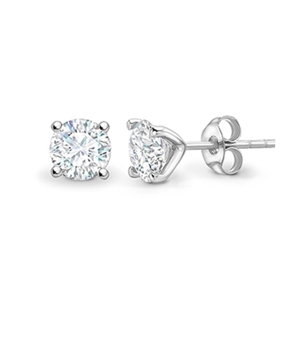 Pendientes de Brillantes en 4 Garras oro blanco, sencillos y elegantes "ARBA"  PR 11