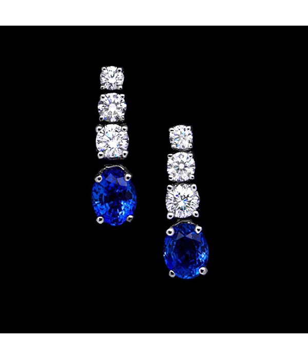 Pendientes Novia con zafiros azules y brillantes- PI 71/3