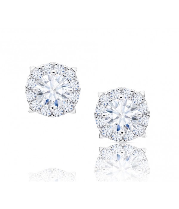 Pendientes con Brillantes y orla especial y oro - PPHK 12