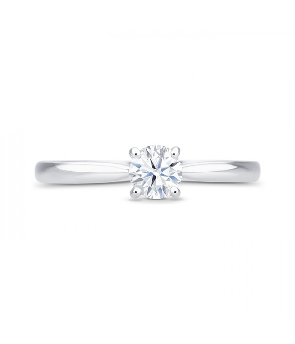 Anillo "Harmony S" Oro Blanco con Diamante central talla brillante