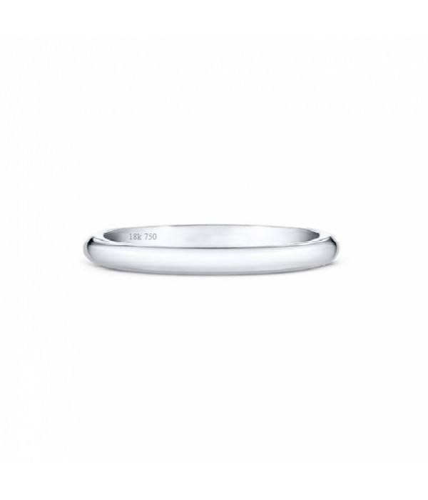 Wedding ring oro blanco 3.5 por 1.5mm media caña B3 OB