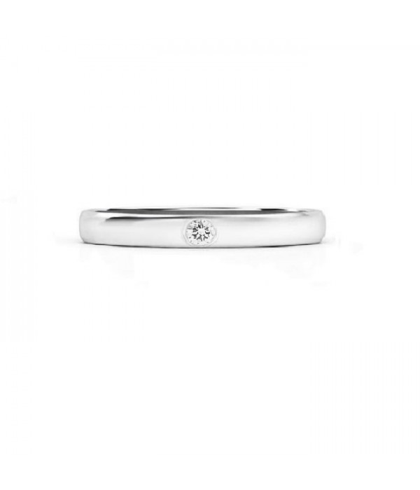 Wedding ring platino 2.5 mm ancho y un diamante confort AN-PT