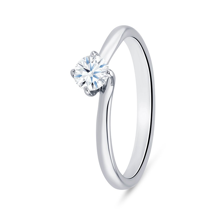 Solitario sortija de compromiso de oro blanco 18K con diamante 0.15 F - VS1 - SR 11