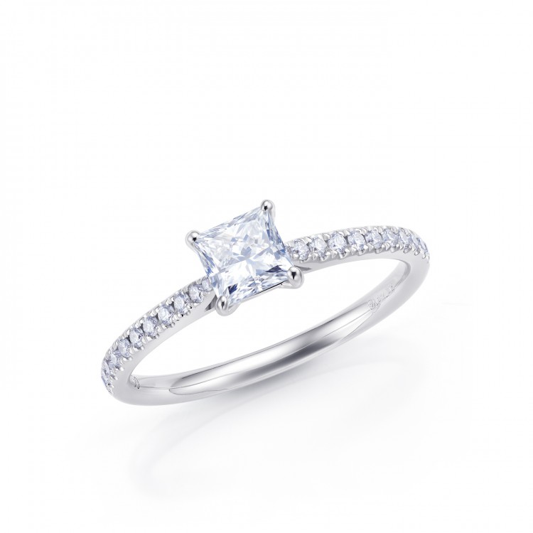 Sortija "Itami" de oro blanco 18K con diamantes - SR-58