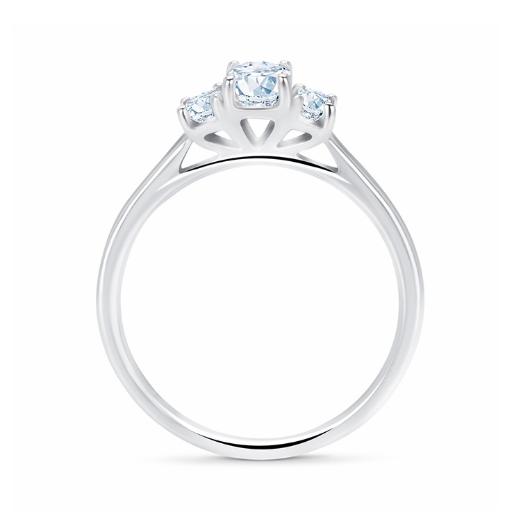 Anillo oro 18k y diamantes talla esmeralda 0.50 ct "Elegance"