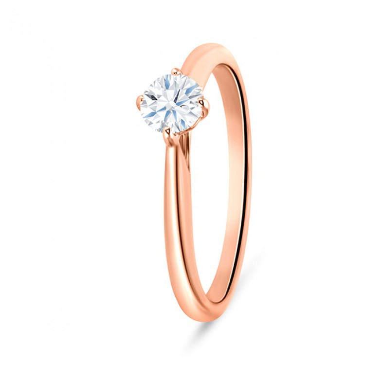 Solitario oro rosa con un brillante de 0.10 quilates "Glow"