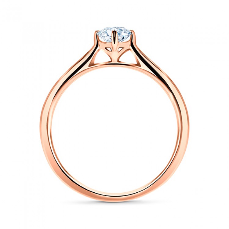 Solitario oro rosa con un brillante de 0.10 quilates "Glow"