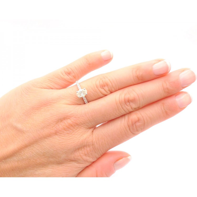 Sortija "Cairo" de oro blanco 18K y Brillantes de compromiso - SR 22