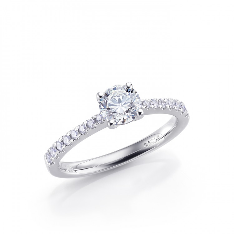 Sortija "Doha" compromiso de oro blanco y diamantes - SR 143