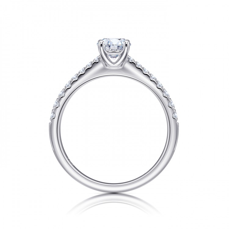 Sortija "Doha" compromiso de oro blanco y diamantes - SR 143