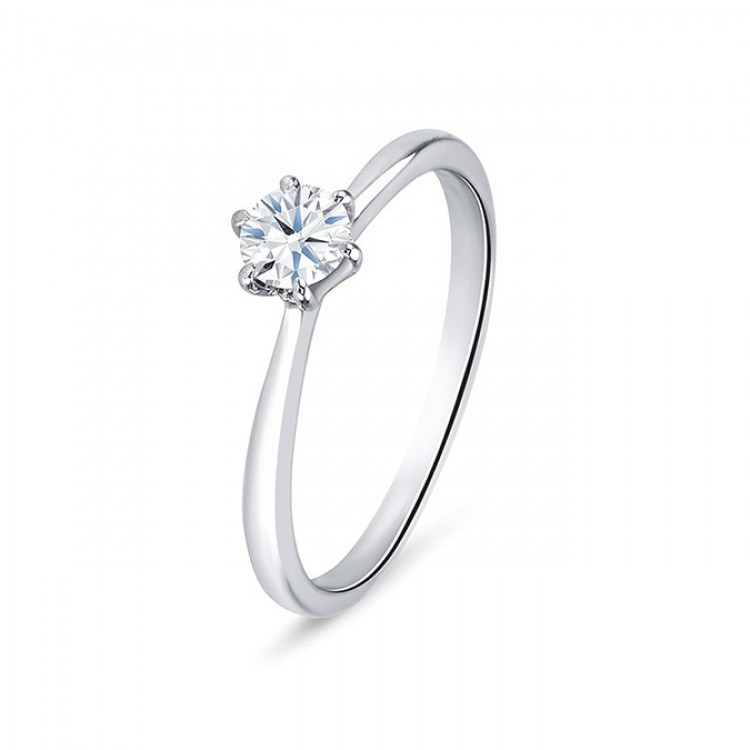 Solitario diamante 0.25 cts. oro blanco de estilo clásico "Firenze"