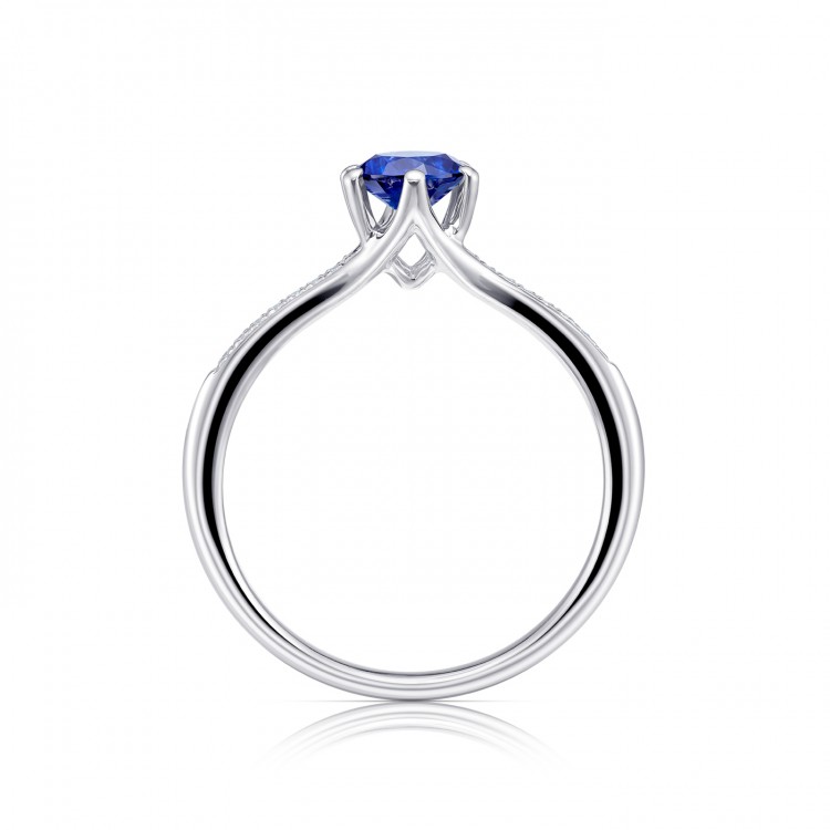 Anillo "Blue Sydney" con zafiro azul y brillantes oro 18K - SR6 zaf