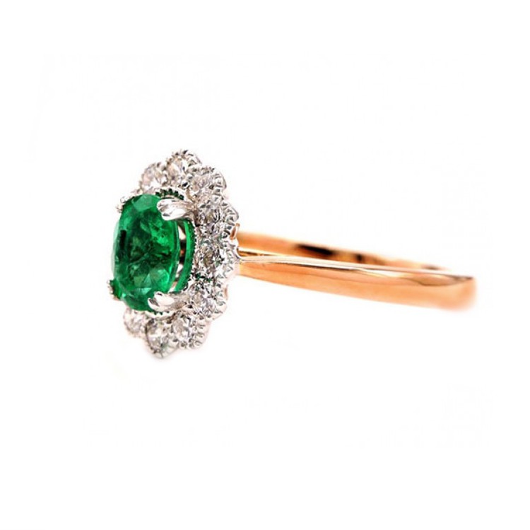 Anillo de Esmeralda en Oro Rosa Green Osaka - sr73-esm