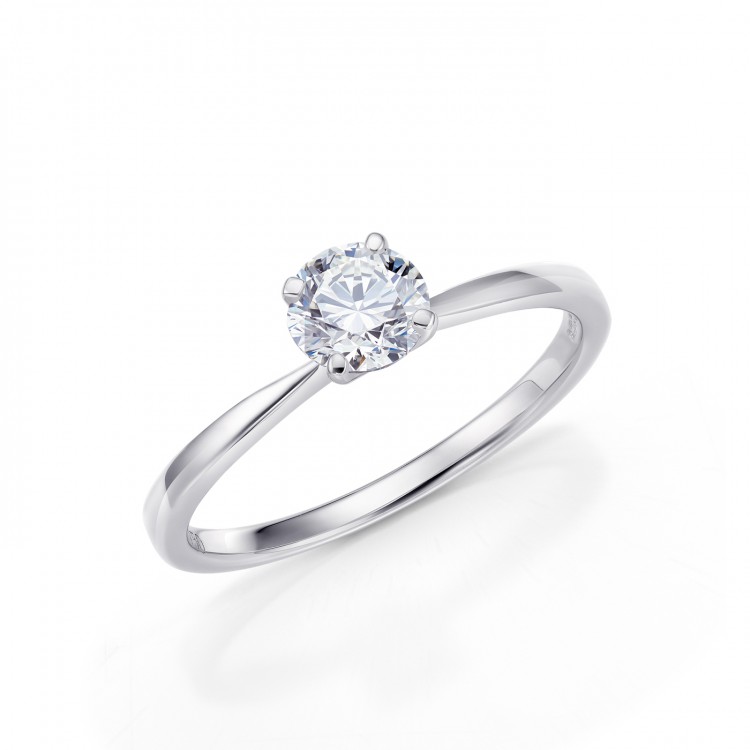 Anillo "Praia" de Pedida mujer de oro y diamante de estilo clásico - SR32