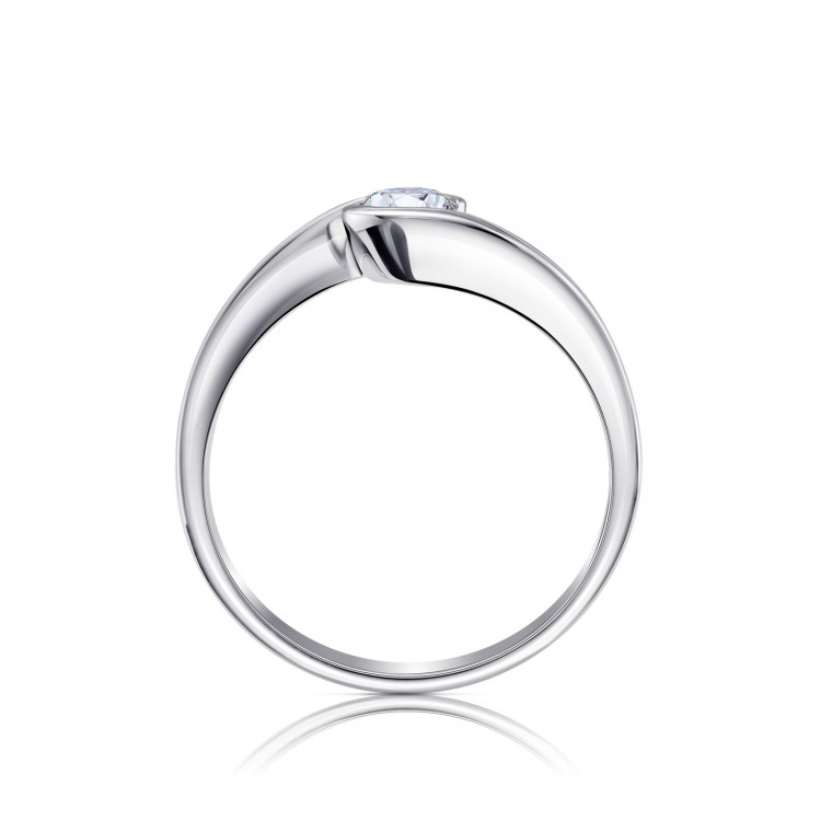 Anillo moderno "Umi" de Oro blanco 18k con diamante de 0.30 cts - SC-4