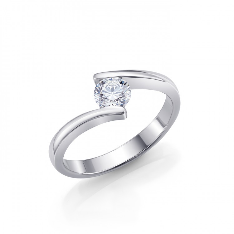 Anillo solitario de mujer "Eclipse S" moderno y actual