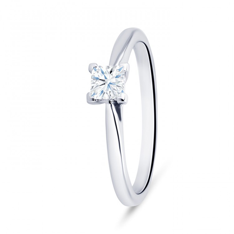 Anillo de Platino 950 Diamante talla Princesa