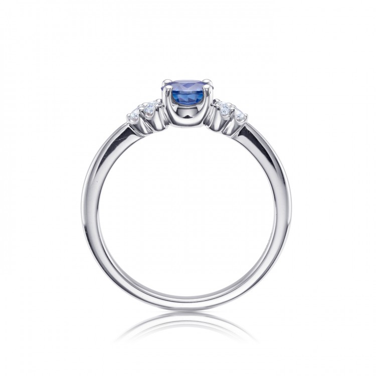 Anillo Zafiro redondo oro blanco - SPHK 30