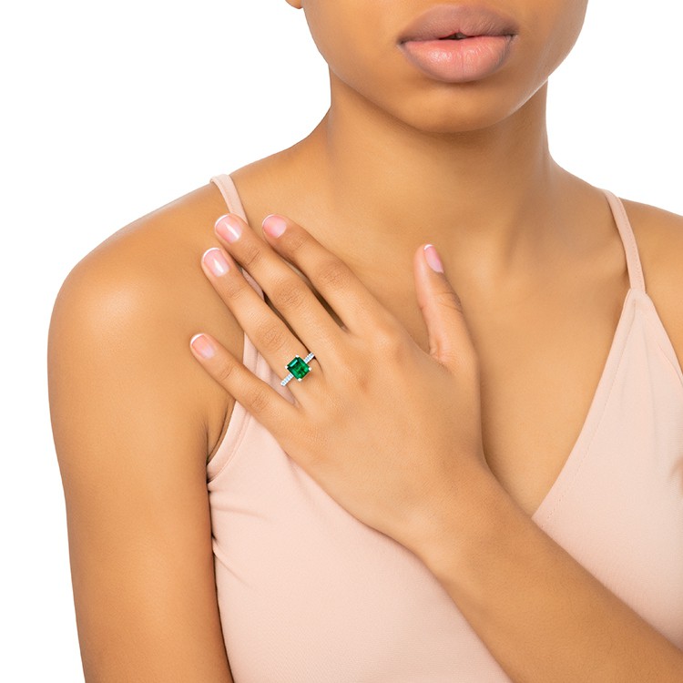 Anillo Esmeralda Octogonal "Green CAIRO" - SR 22 ESM