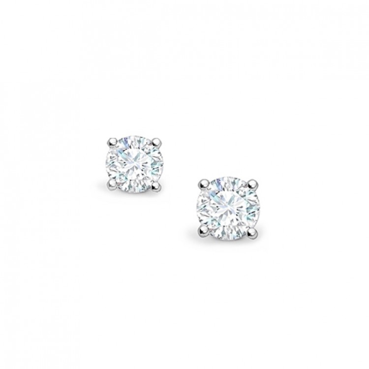 Pendientes de Brillantes en 4 Garras oro blanco, sencillos y elegantes "ARBA"  PR 11
