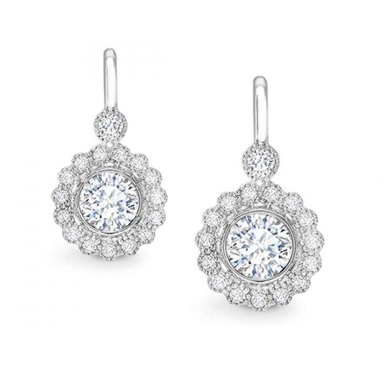 Pendientes Vintage con Brillantes para Novia en Oro Blanco PR 8
