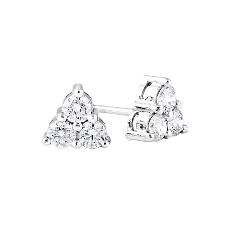 Pendientes con 3 Diamantes en garra "Triangle" - PG 34