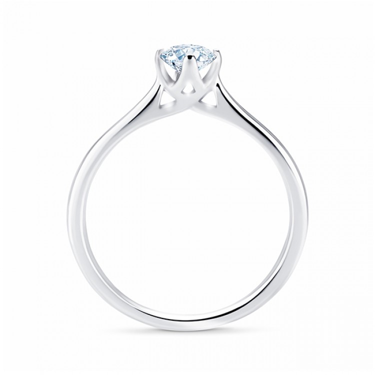 Solitario "Ikeda" de oro blanco 18kt con diamante de 0.30 cts - SR 56