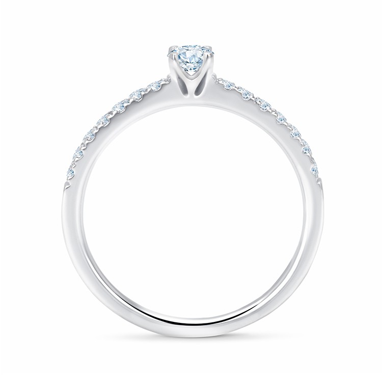 Anillos "Amore" de compromiso oro blanco 18K y diamantes en diseño clásico - SR 8
