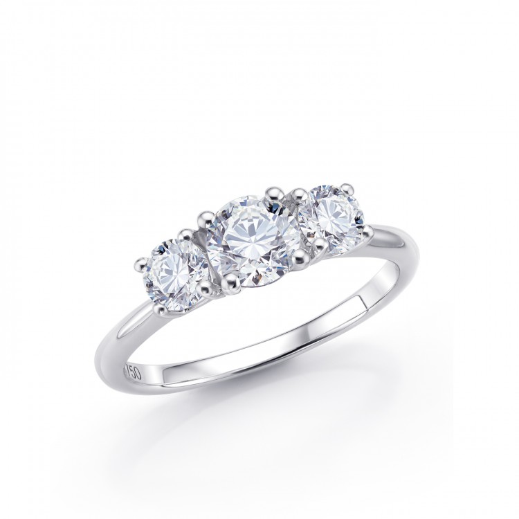 Sortija "Agadir" Tresillo de diamantes de compromiso -SR108