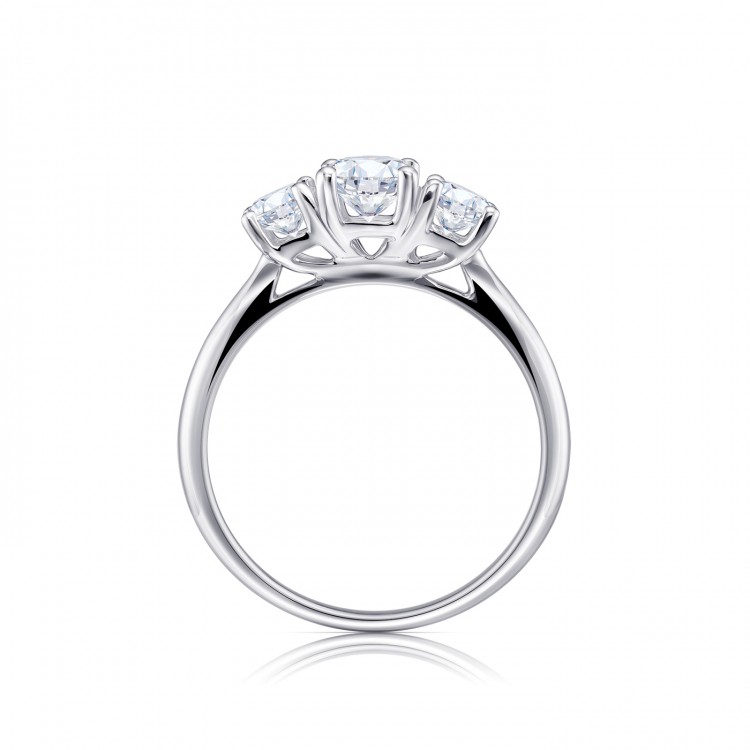 Sortija "Agadir" Tresillo de diamantes de compromiso -SR108