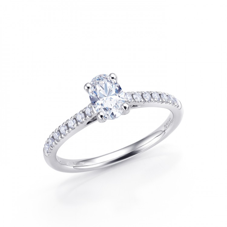 Sortija "Cairo" de oro blanco 18K y Brillantes de compromiso - SR 22