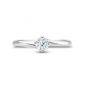 Anillo oro blanco con diamante "Arba" desde 0.15 cts clásico y elegante