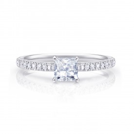Anillo "Itami" con diamante central princesa de compromiso - SR 58