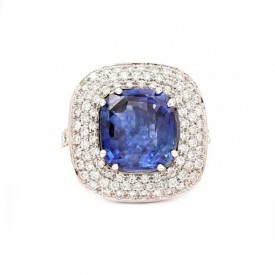 Anillo de Zafiro Ceylan y Brillantes SC-76